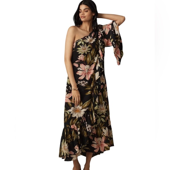 NWT Farm Rio Floral One-Shoulder Dress Dress Size Small - Picture 4 of 9